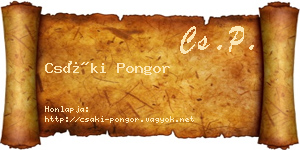 Csáki Pongor névjegykártya